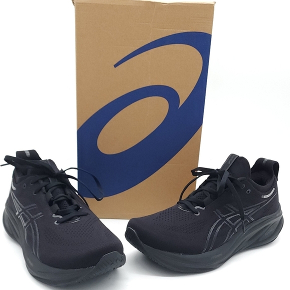 ASICS Women's GEL-NIMBUS 26 1012B602 002 Triple Black Running Shoes Size 11 Wide - Picture 1 of 9